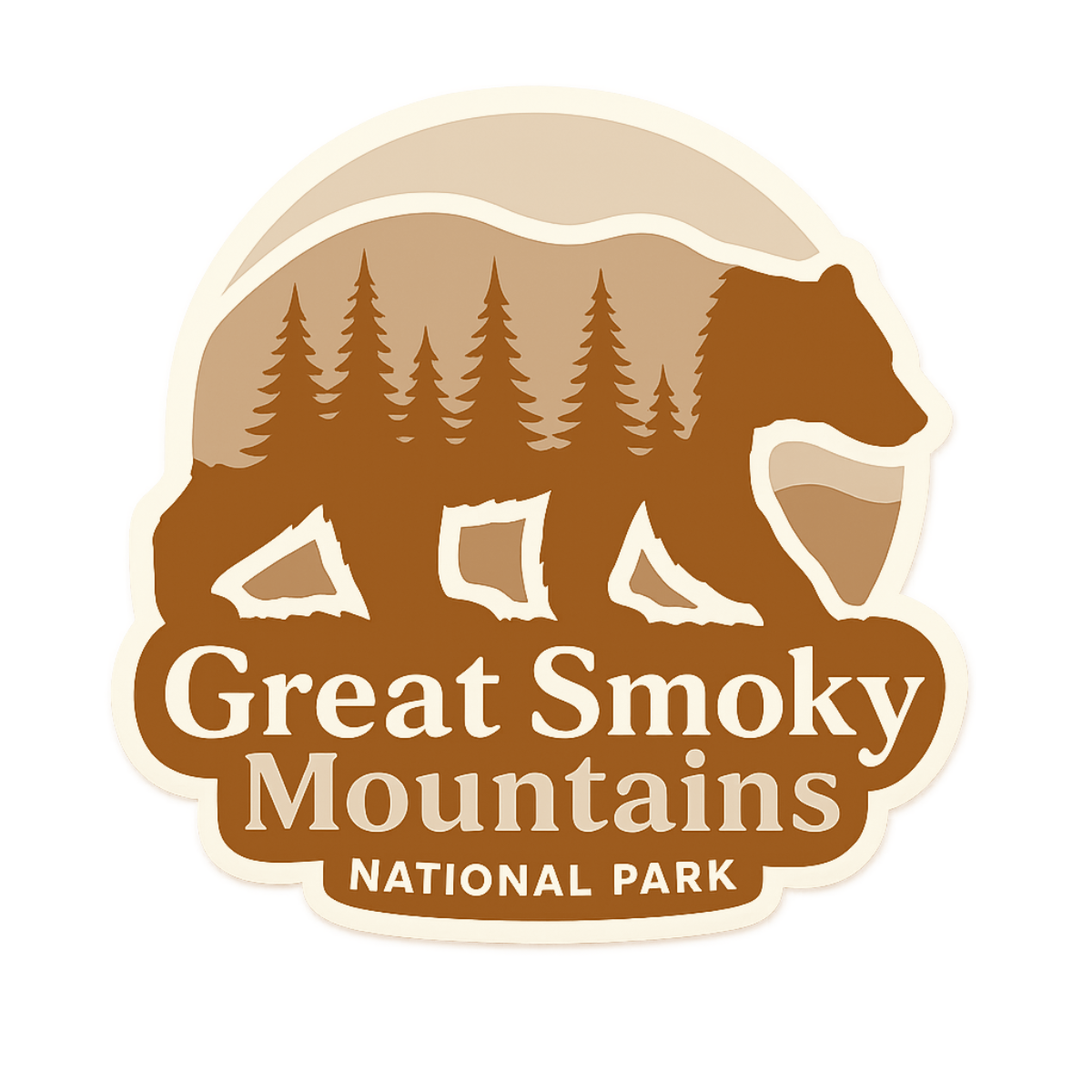 Great Smoky Mountains National Park badge with bear silhouette